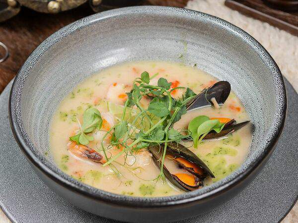 Викинги - Суп с морепродуктами на кокосовом молоке