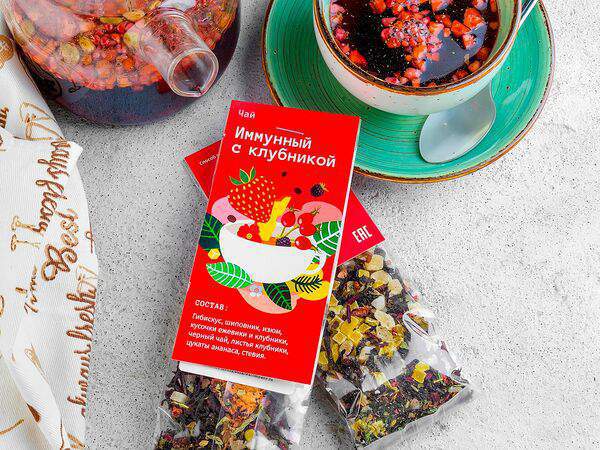 Хинкальная Кацо - Сбор Иммунный с клубникой (Уральская чайная компания)