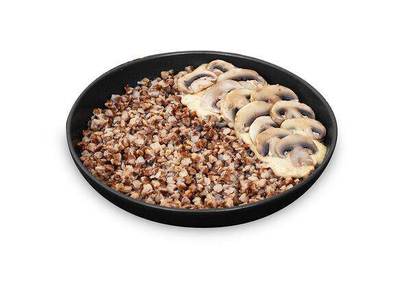 Крутил Вертел - Каша с шампиньонами и соусом из белых грибов