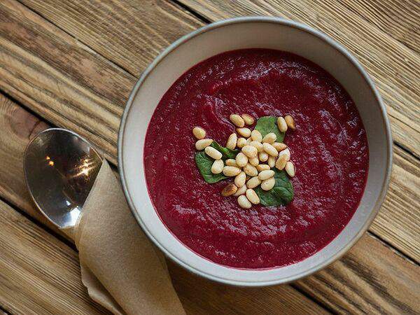 Кофейня Зеленая Улица - Суп-крем Овощной с кедровыми орешками и зеленью