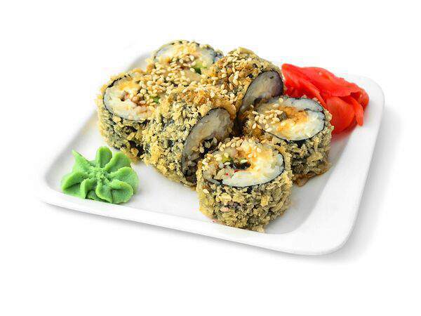 Tomyumbar - Ролл темпура с угрем и соусом унаги