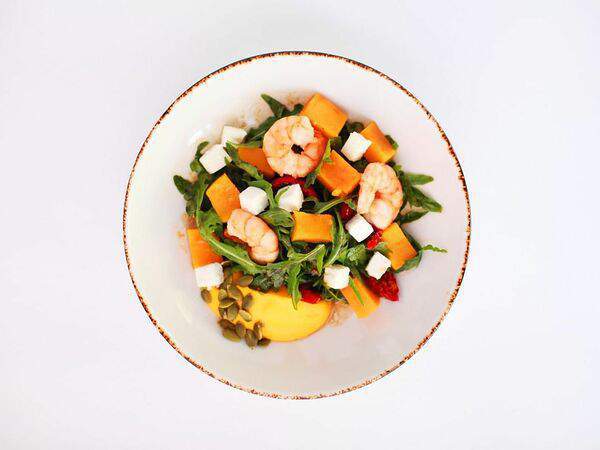 Огонёк - Салат с тыквой и креветкой