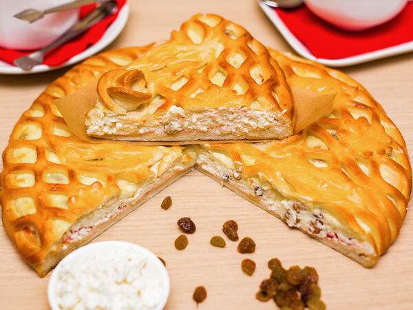 Яблочный пирог - Ватрушка с творогом