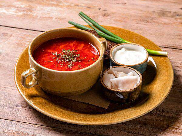 Ткемали - Борщ с пампушками