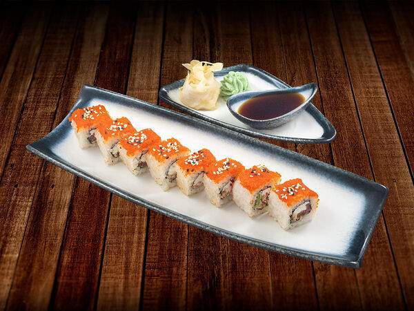 Тук-тук панда - Ролл Калифорния с жареным лососем терияки