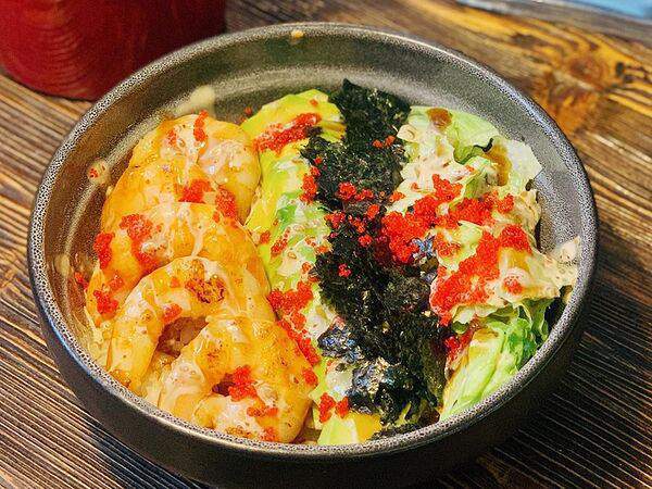 Нэко - Боул с креветками и авокадо