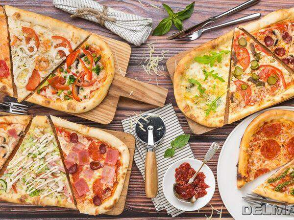 Кофейня №1 - Пицца с охотничьими колбасками и грибами с соусом BBQ + Пицца с говяжьей вырезкой 23 см