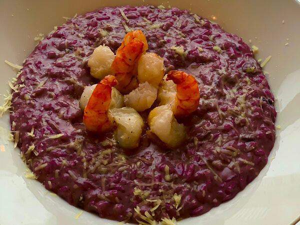 Pulcinella - Ризотто с черникой и креветками