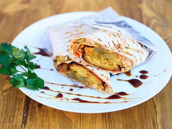 Харе Кришна Боб Культ vegan - Фалафель Деревенский в ржаном лаваше Prasad Vegan