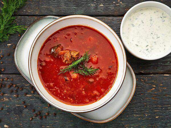 Хинкал Хаус - Борщ с салом и гренками