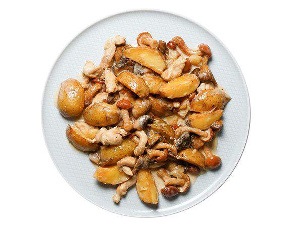 Мандарин - Картофель беби с цыплёнком и грибами в сливочном соусе