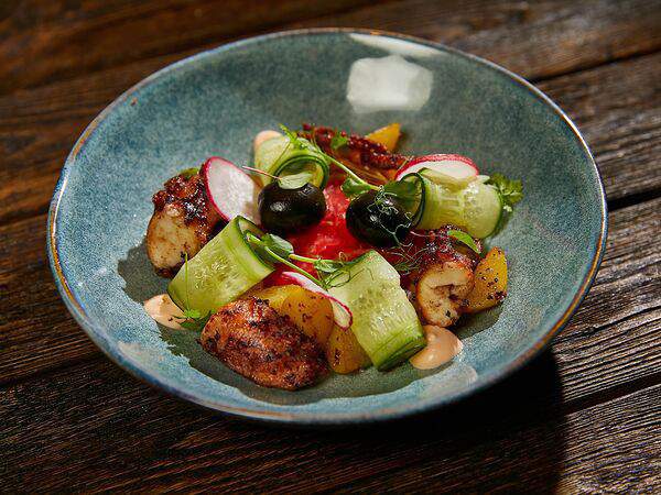 Ресторан фазенда - Теплый салат с осьминогом