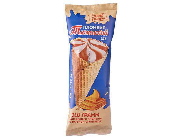 Тюменский пломбир - Рожок Тюменский пломбир с вареной сгущенкой
