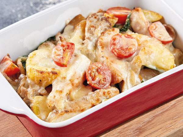 Пицца Темпо - Гратен с куриными бёдрышками и грибами