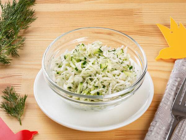 Вилка ложка - Салат из свежей капусты с огурцом