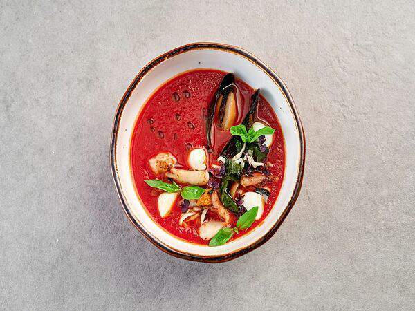 Pivino - Томатный суп с морепродуктами