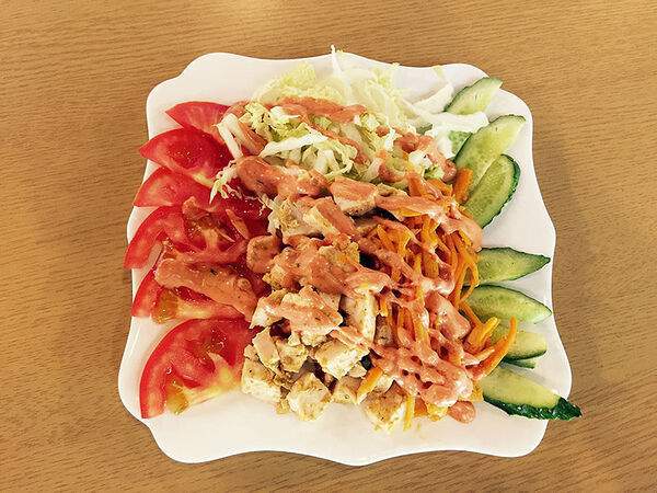 Лаваш - Шаурма куриная в тарелке