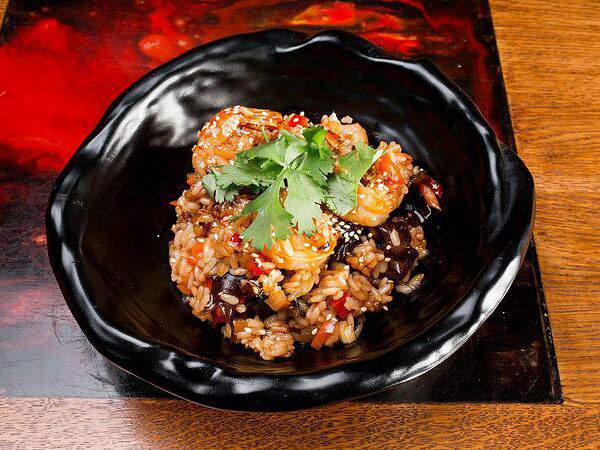 Рамен с уткой - Рис с креветками