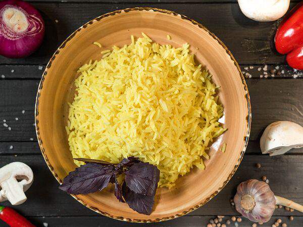 Миндаль - Рис отварной с шафраном