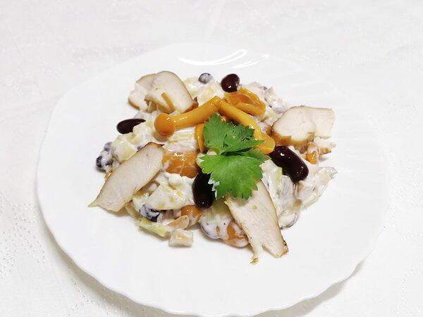 Три правила - Салат с курицей и опятами