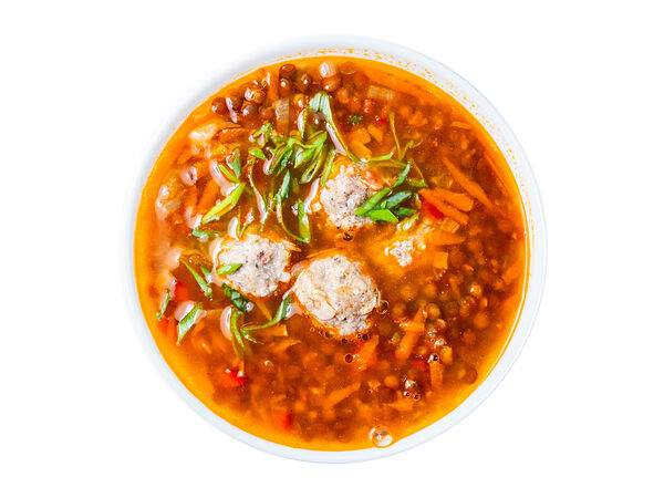 Мандарин - С зелёной чечевицей и фрикадельками