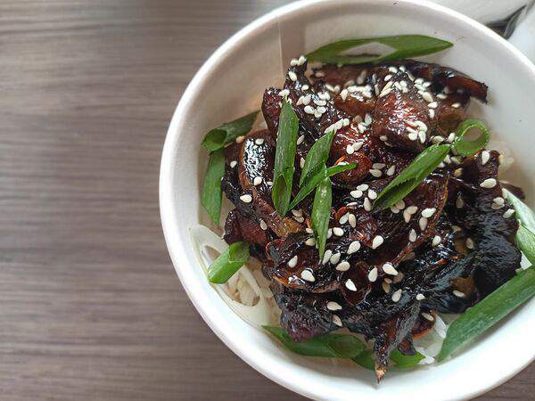 Crazy Vegan - Лосось в апельсиновом соке с рисом