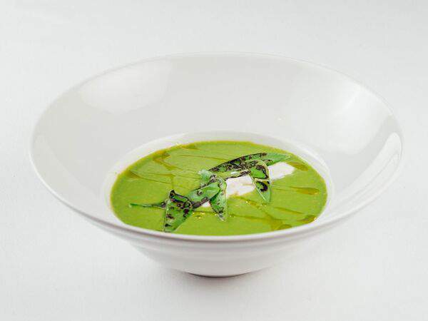 Avocado queen - Суп-пюре зеленый горошек,крем-сыр