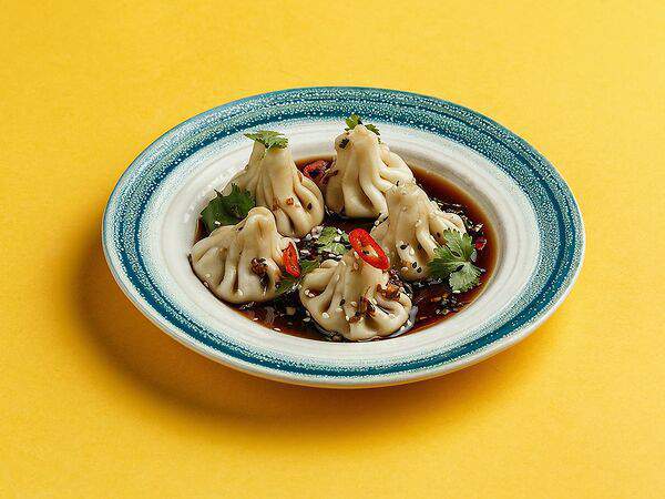 Баши Грузинское Бистро - Мини-хинкали с щукой и азиатским соусом