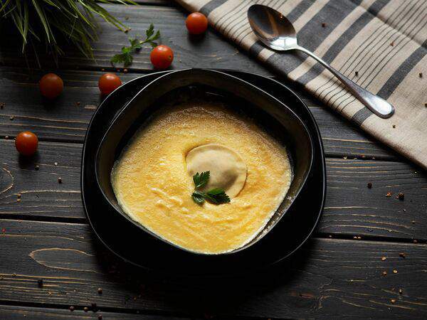 Пельмения - Крем-суп с лососем