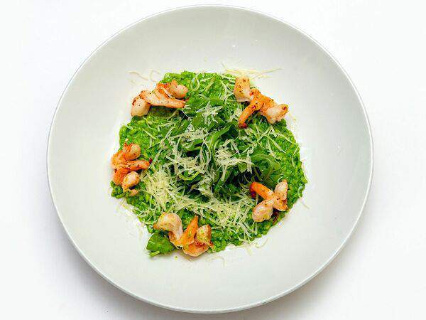 АндерСон - Ризотто с креветками и шпинатом