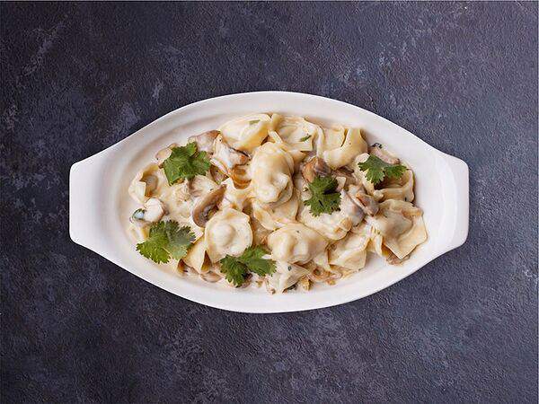 Пахлава - Чучвара с курицей в сливках с грибами