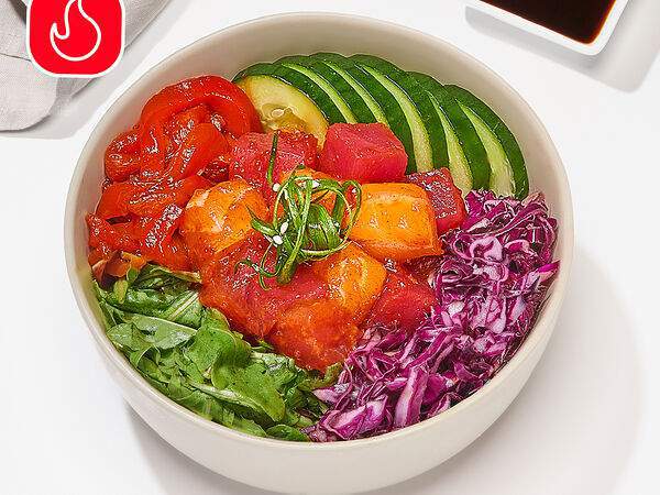 Много Лосося - Поке с лососем и тунцом (острый)