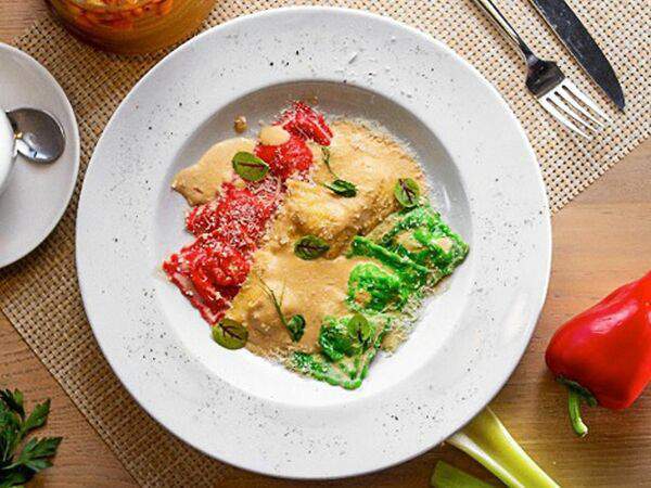 Scoozi - Равиоли с креветками и творожным сыром