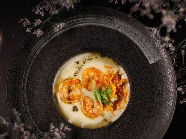 Multibar Neon - Картофельный суп с тигровыми креветками