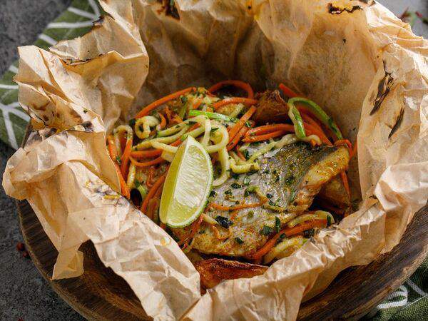 Мамалыга Бар - Дорадо с овощами