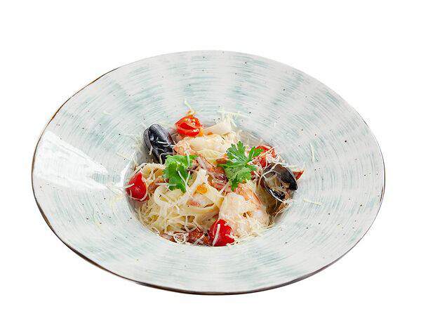 Сытый ниндзя - Паста Феттуччине с морепродуктами