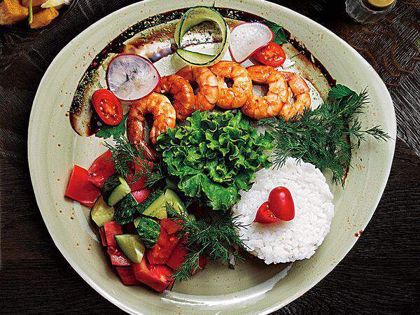 Meal me - Пп креветки и овощной салат