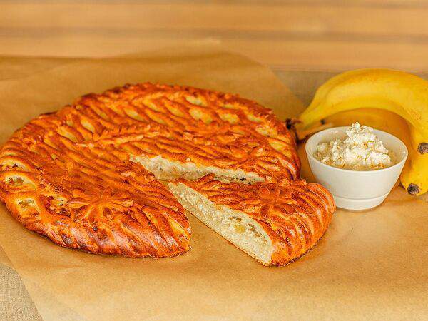 Плюшки Ватрушки - Пирог с творогом и бананом