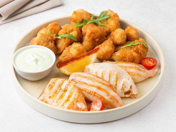 Доставкин - Кальмары на гриле с цветной капустой