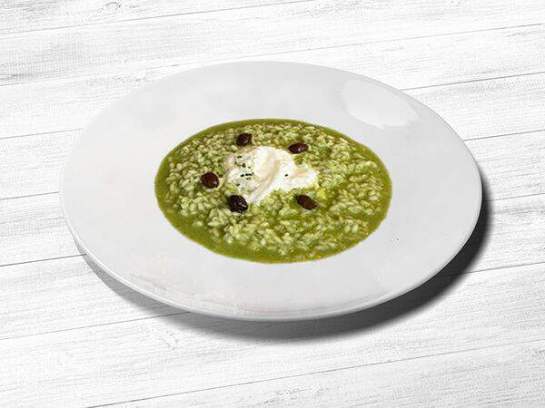 Miraclub - Зеленое ризотто со страчателлой и маслинами