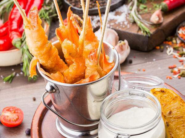 Вепрево колено - Креветки в темпуре