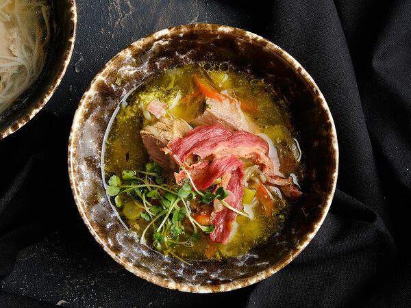 Мархаба - Пряный суп с нежной кониной, овощами на кокосовом молоке