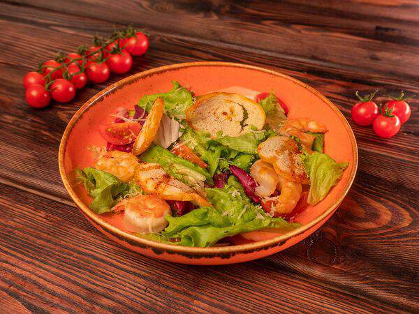 Инжир - Цезарь с креветками