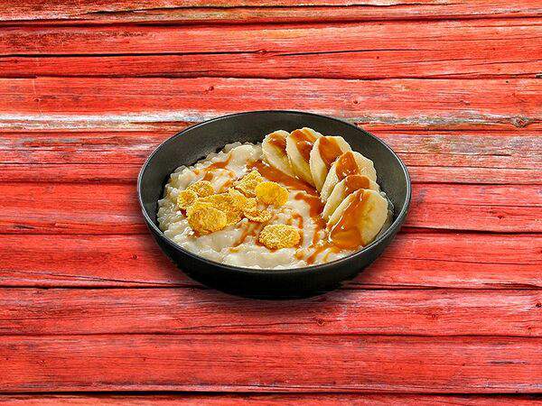 Русские блины - Каша рисовая с бананом и карамелью