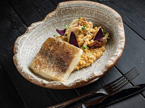 Гости рестопаб - Жемчужный птитим с треской и моллюсками вонголе