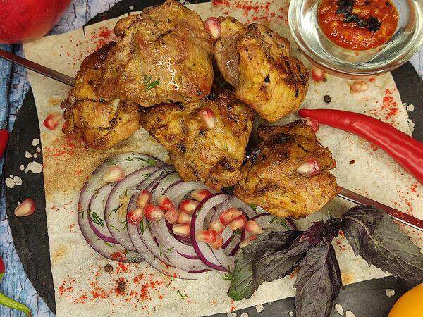 Аджика - Шашлык из куриных бедрышек без кости