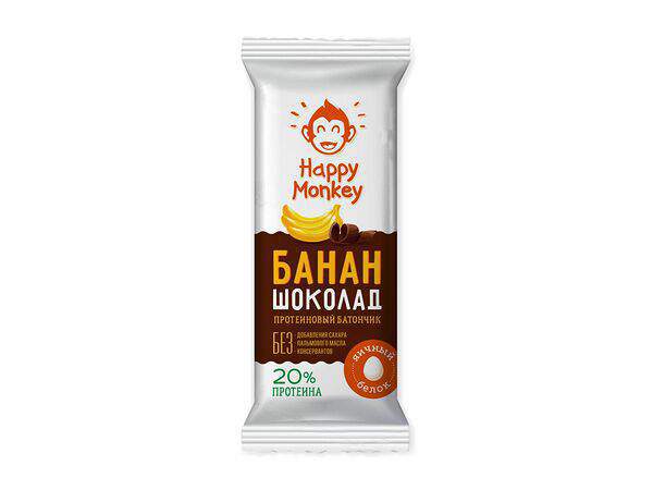Happy monkey - Протеиновый батончик Шоколад-банан