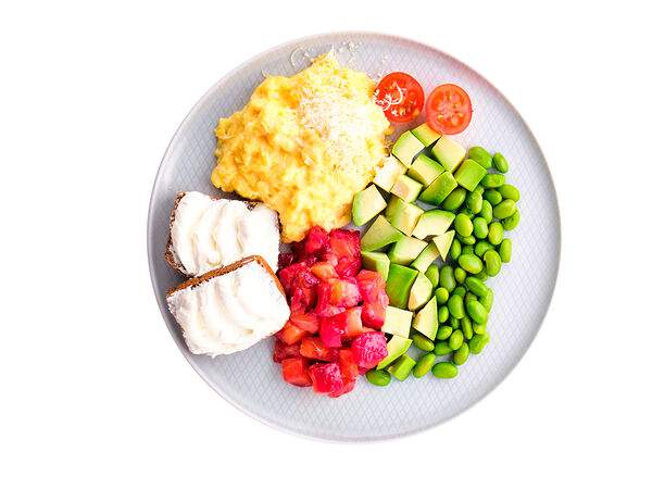 Мандарин - Скрэмбл с лососем шеф-посола