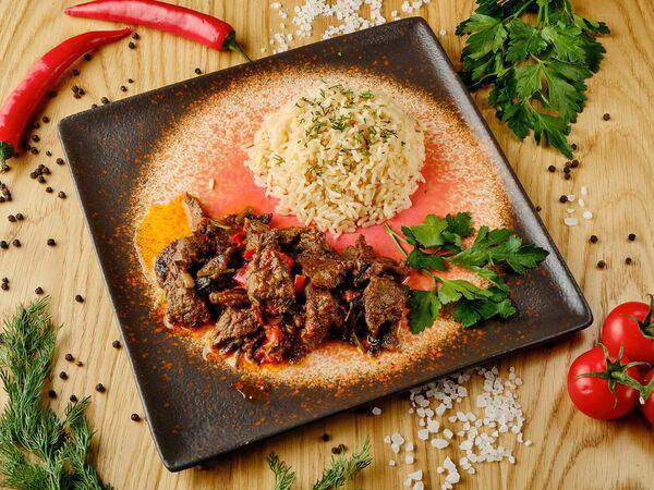 Чайхона & Kebab - Острое мясо с овощами и рисом