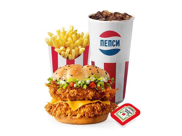 KFC - Дабл Шефбургер Увеличенный Комбо